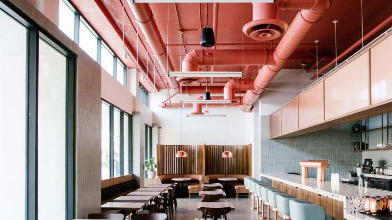 دیزاین رستوران خاص و متفاوت در سقف
